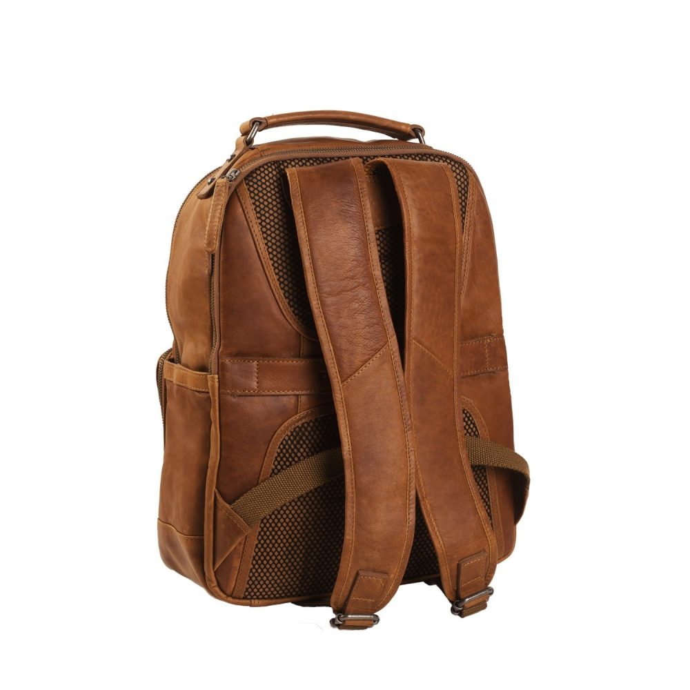 leather backpack cognac austin