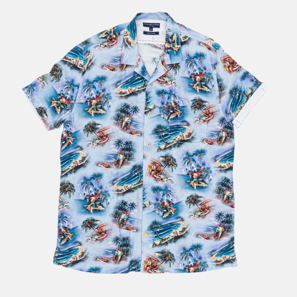 HAWAII SHIRT BEACH LIGHT BLUE