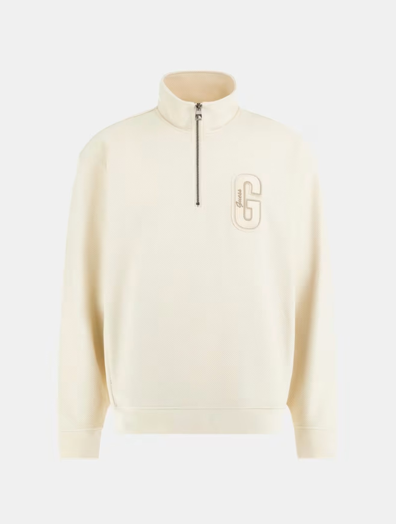 Μπλούζα Guess harris zip ανδρικό cream - Image 4