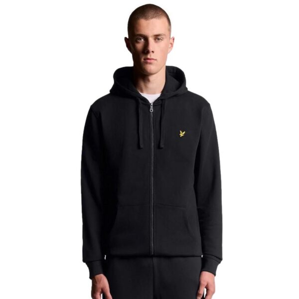 Φούτερ ζακέτα Loopback Cotton Full Zip Lyle & Scott ανδρικό μαύρο