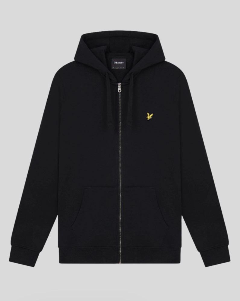 Φούτερ ζακέτα Loopback Cotton Full Zip Lyle & Scott ανδρικό μαύρο - Image 5