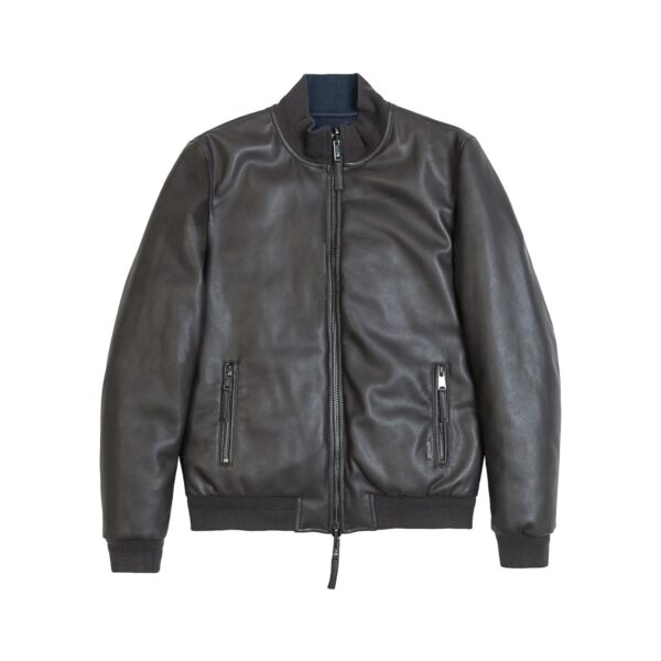 Faux-leather doubleface bomber jacket GIANNI LUPO ανδρικό dark grey