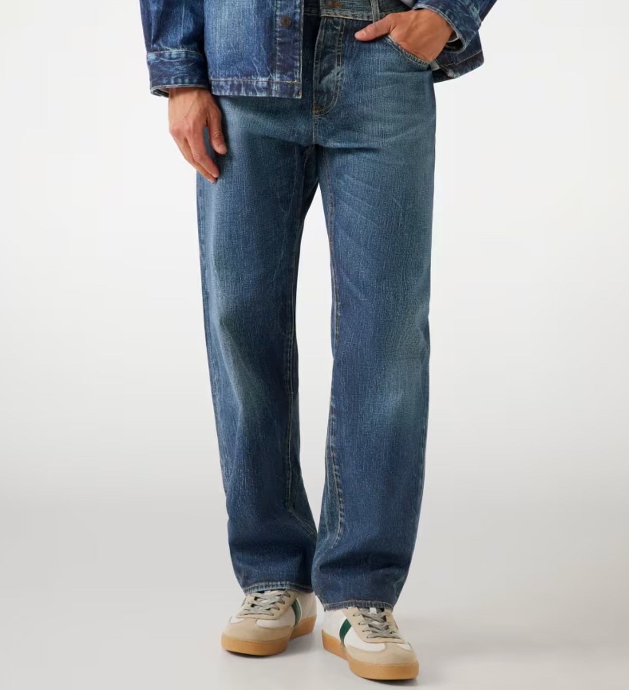 Jean παντελόνι Guess relaxed με τύπωμα blue denim - Image 3