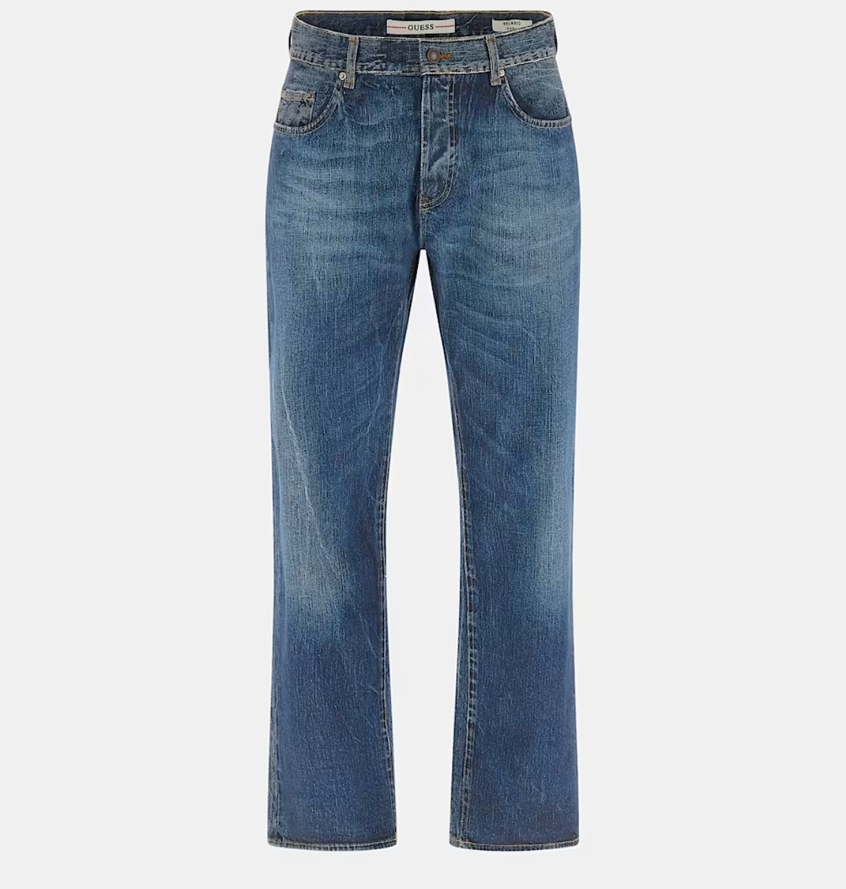 Jean παντελόνι Guess relaxed με τύπωμα blue denim - Image 5