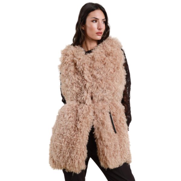 Γιλέκο γουνάκι Susy Mix  taupe Γυναικείο