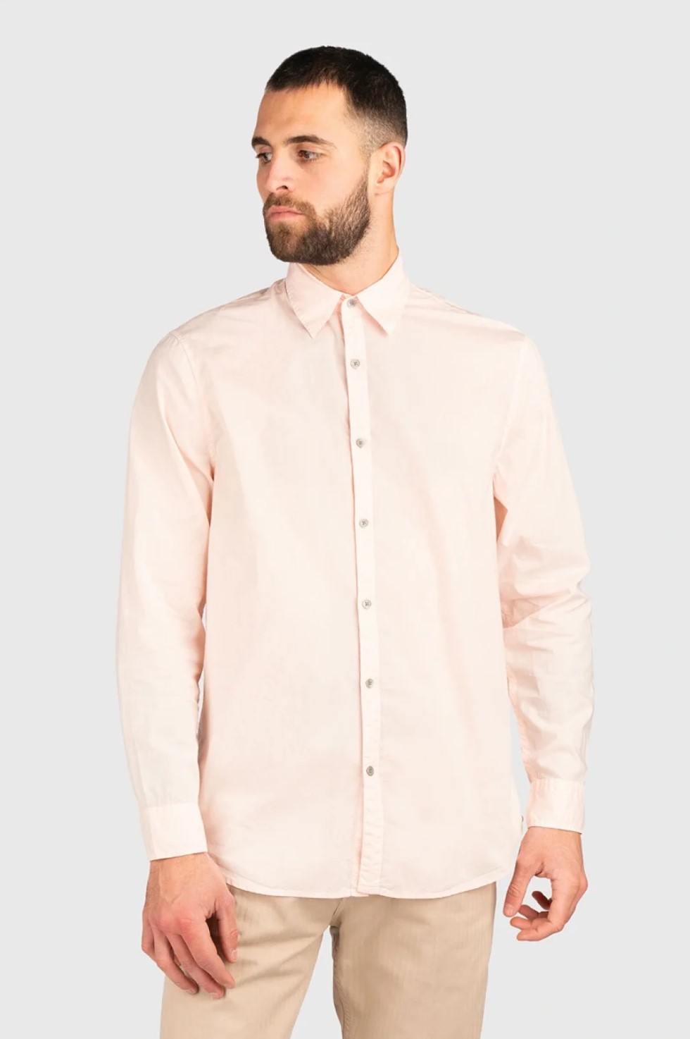 Πουκάμισο Guess ls collins regular fit ανδρικό ρόζ ανοιχτό - Image 3