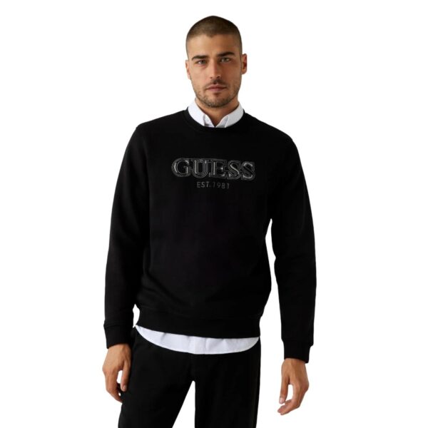 Basic Sweatshirt slim fit Guess ανδρικό μαύρο