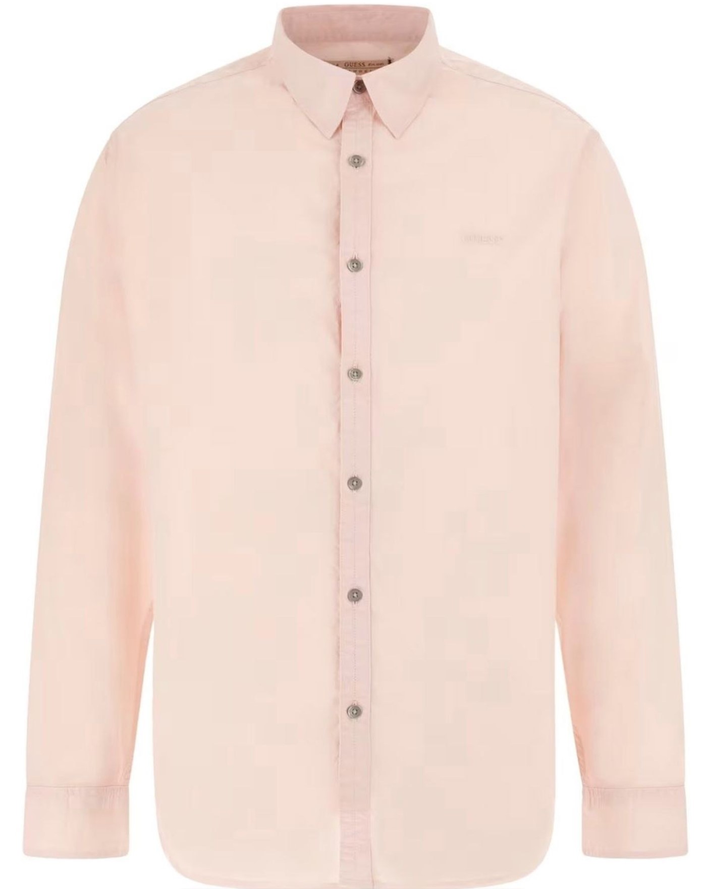 Πουκάμισο Guess ls collins regular fit ανδρικό ρόζ ανοιχτό - Image 5