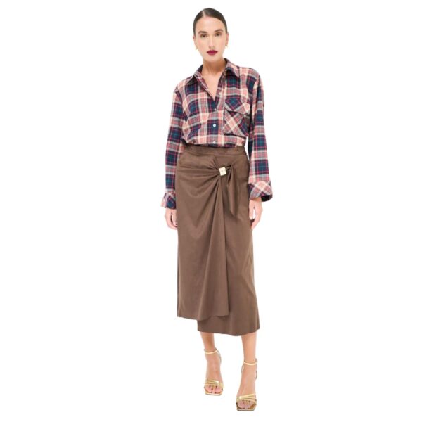 Φούστα midi καστόρι Γυναικεία καφέ