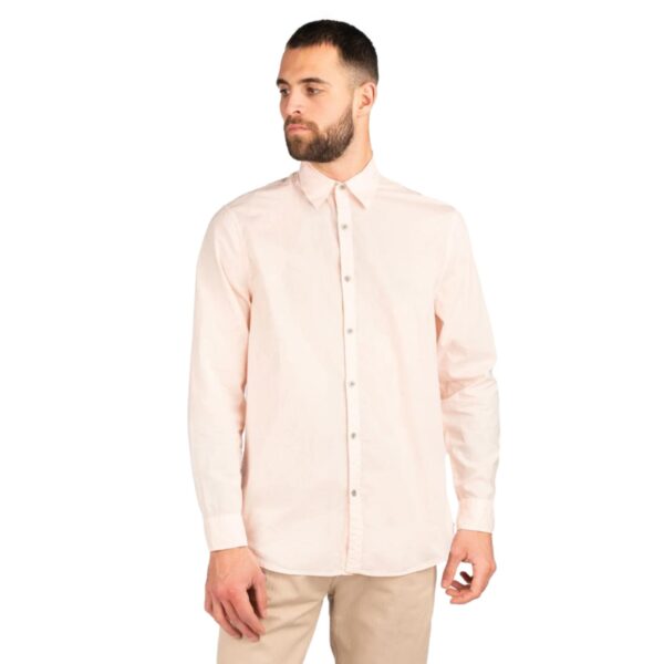 Πουκάμισο Guess ls collins regular fit ανδρικό ρόζ ανοιχτό