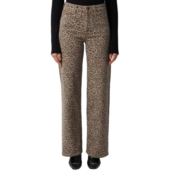 Παντελόνι jean GUESS wide high wide leg Γυναικείο λεοπάρ