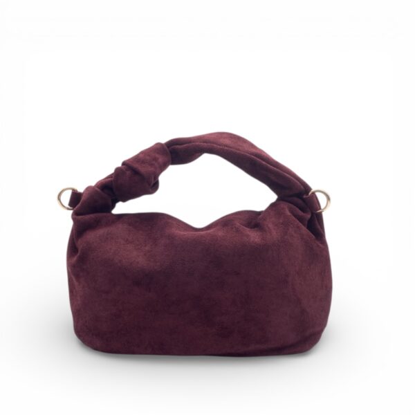 Γυναικεία τσάντα suede μπορντό knot handle