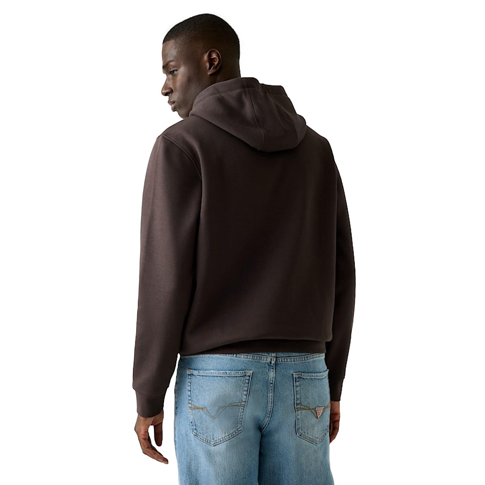 Φούτερ slim fit Guess ανδρικό dark brown - Image 4