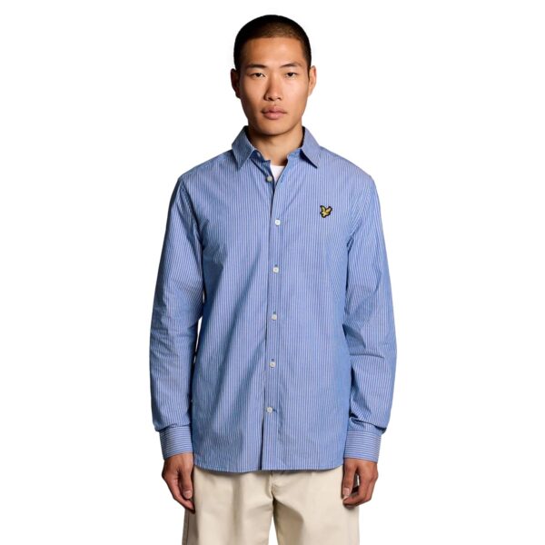 Πουκάμισο twin stripe Lyle & Scott ανδρικό lucid blue/white