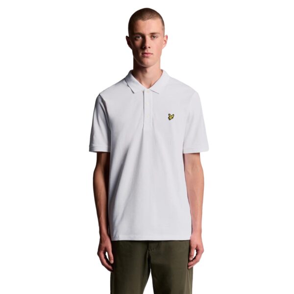 Cotton Polo Shirt Lyle & Scott ανδρικό λευκό