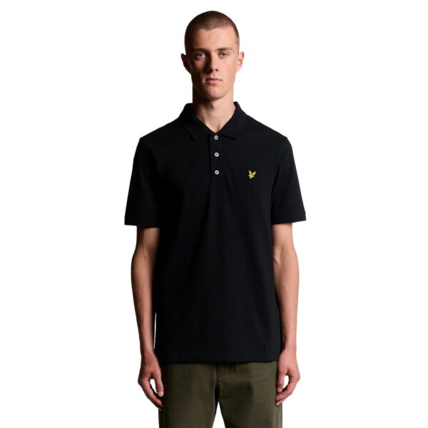 Cotton Polo Shirt Lyle & Scott ανδρικό μαύρο