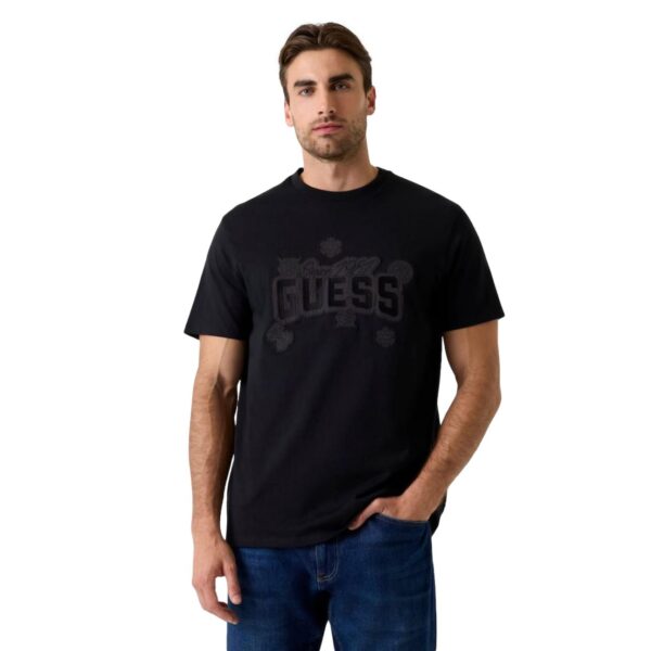 Mπλούζα Guess peony tee ανδρικό μαύρο