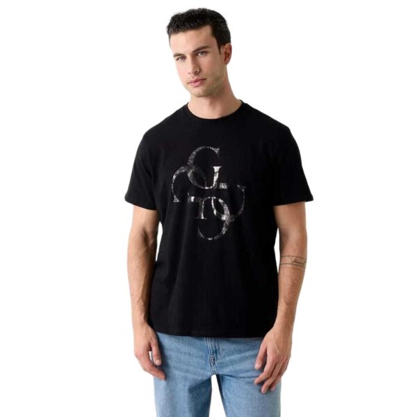 Mπλούζα Guess shimmer quattro tee ανδρικό μαύρο