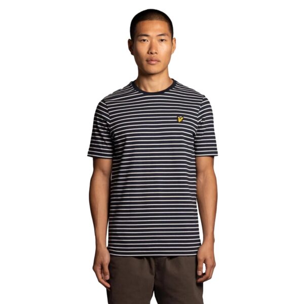 Pique Breton Stripe pique Lyle & Scott ανδρικό Dark Navy/ White