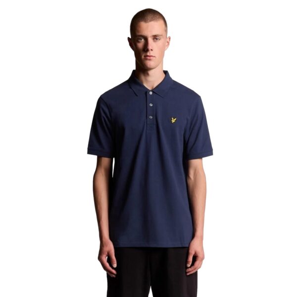 Cotton Polo Shirt Lyle & Scott ανδρικό μπλέ σκούρο