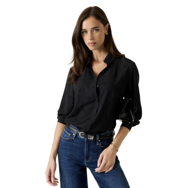 Πουκάμισο Guess logo 4G μαύρο