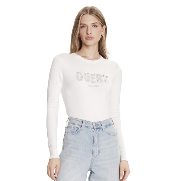 Μπλούζα πλεκτή Guess Reyna λευκό