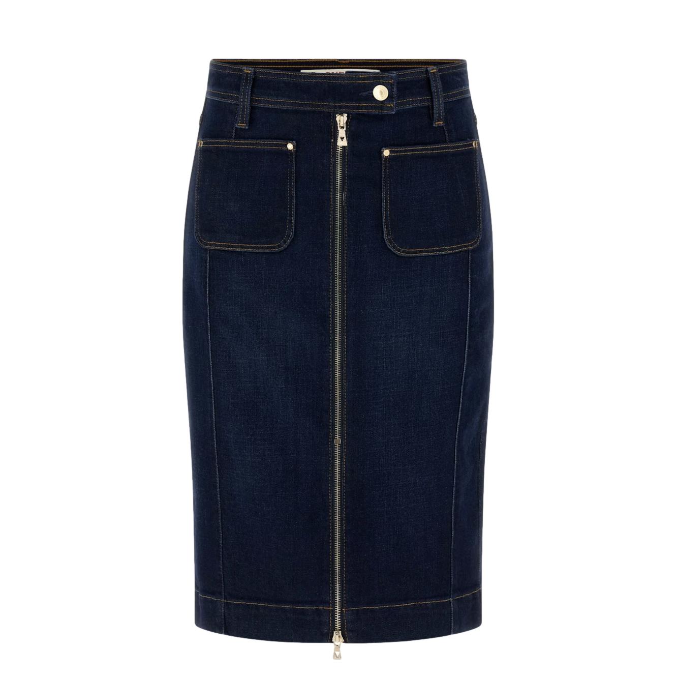 Φούστα Guess denim rosita midi γυναικεία μπλε navy - Image 4