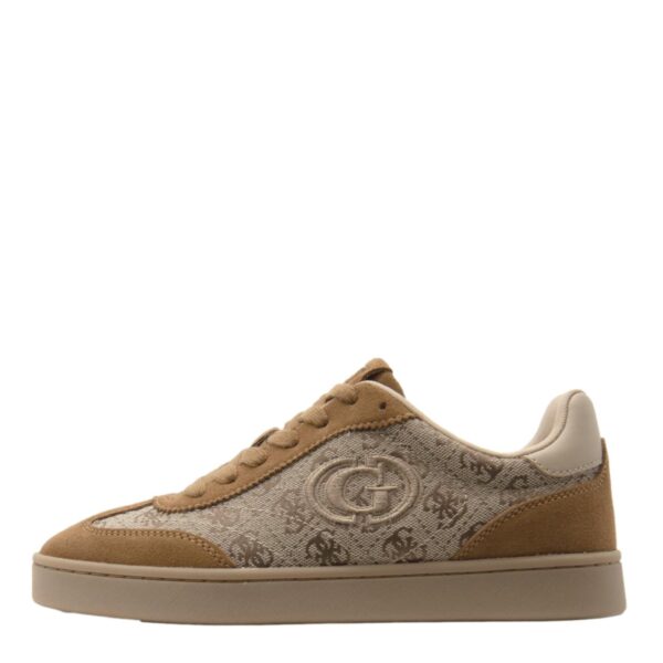 Sneaker Guess Jasec suede logo γυναικείο καφέ-μπεζ