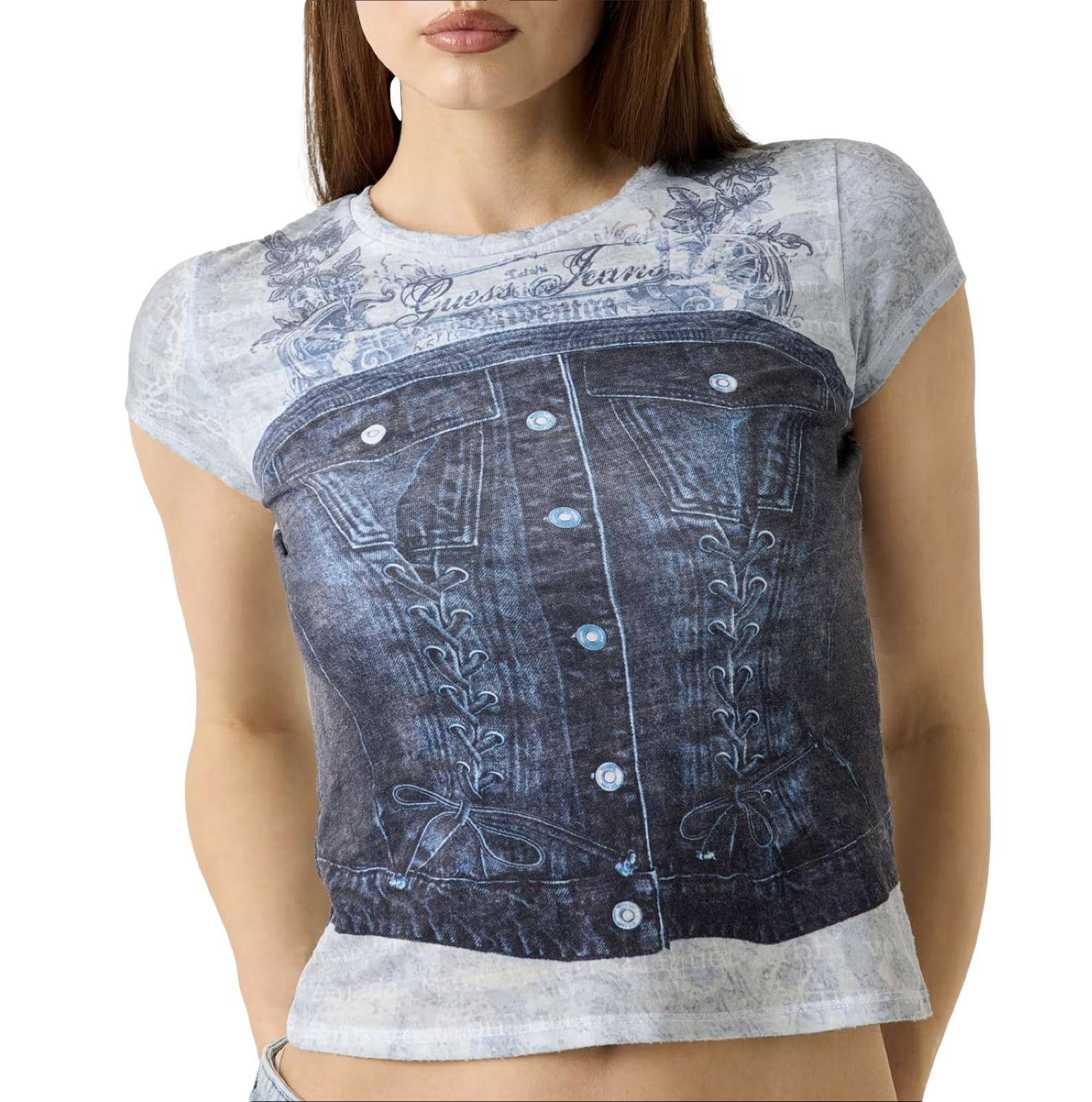 Γυναικείο top Guess denim busters μπλε