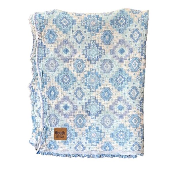 FOUTA BEACH TOWEL vintage 105 x 170 cm γαλάζιο