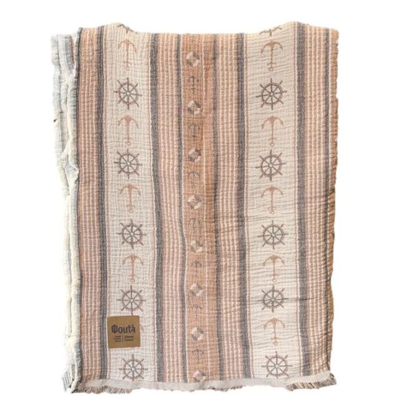 FOUTA BEACH TOWEL anchor 105 x 170 cm πορτοκαλί