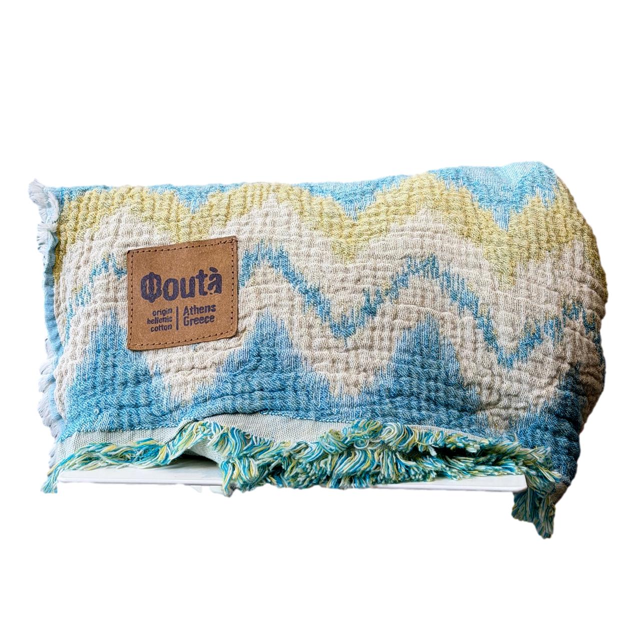 FOUTA BEACH TOWEL scale 105 x 170 cm turquoise - Image 2