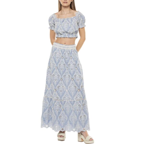 Φούστα Guess Frida maxi μπλε