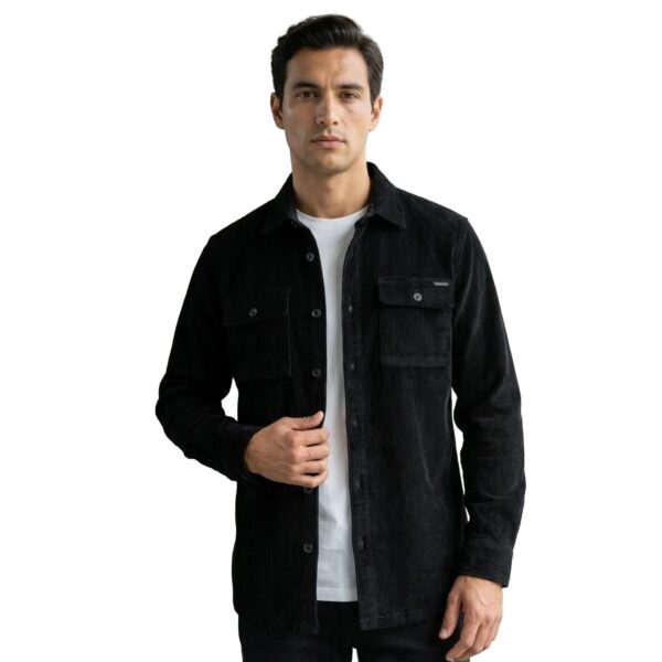 Overshirt Gianni Lupo κοτλέ Ανδρικό μαύρο