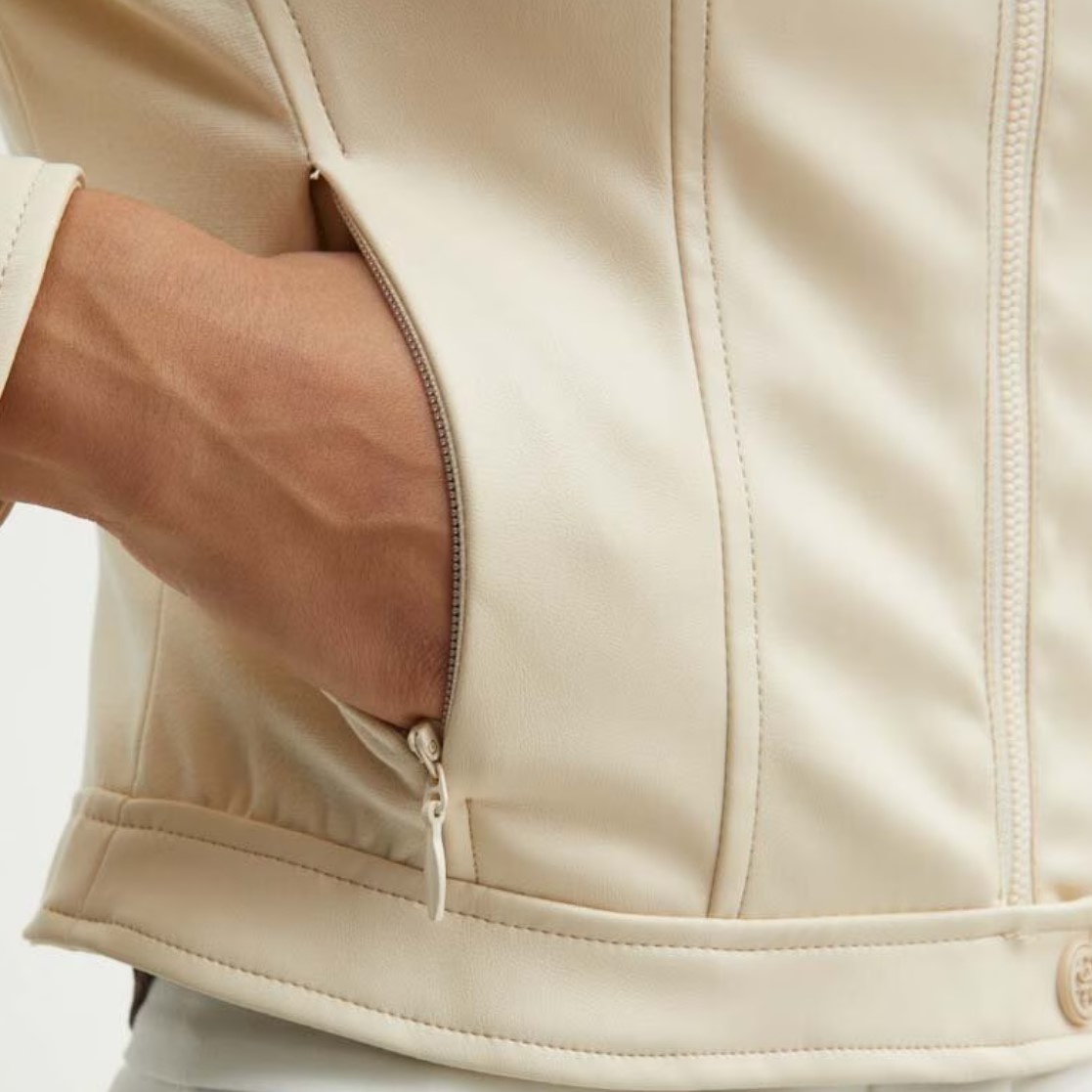 Γυναικείο Jacket Guess Fiametta eco-leather κρεμ - Image 6