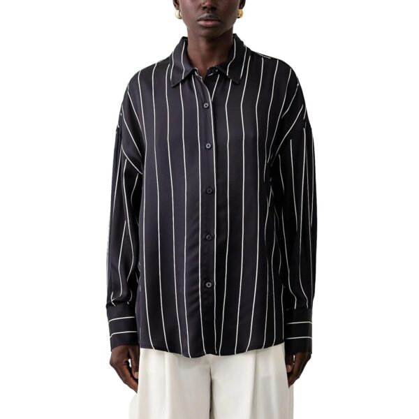 Γυναικείο Πουκάμισο Guess Dominique vertical-stripe μπλε σκούρο