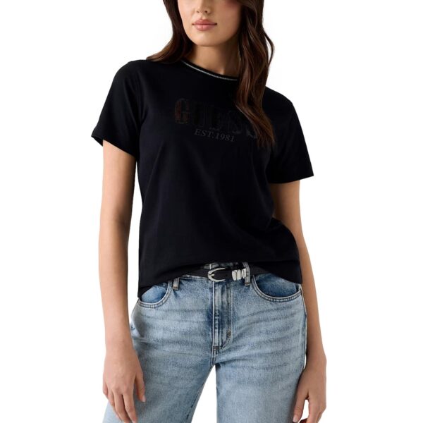 Γυναικείο T-shirt Guess Sequins Tee μαύρο