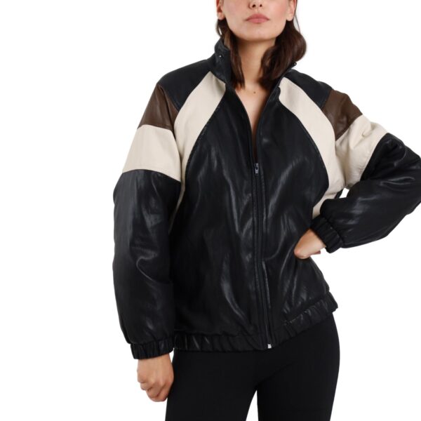 Γυναικείο Bomber Jacket eco-leather μαύρο