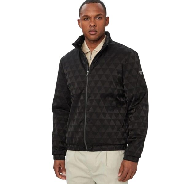 Jacket allover logo Guess μαύρο Ανδρικό