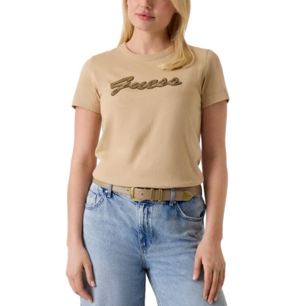 Γυναικείο T-shirt Guess Beads Tee μπεζ