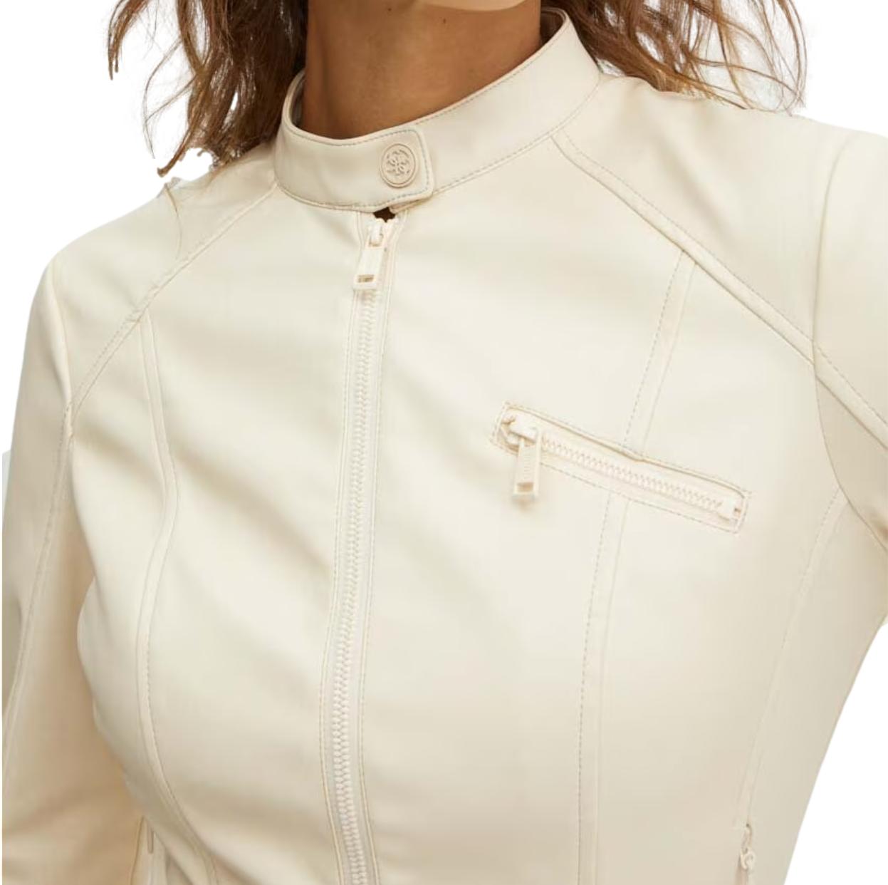 Γυναικείο Jacket Guess Fiametta eco-leather κρεμ - Image 3