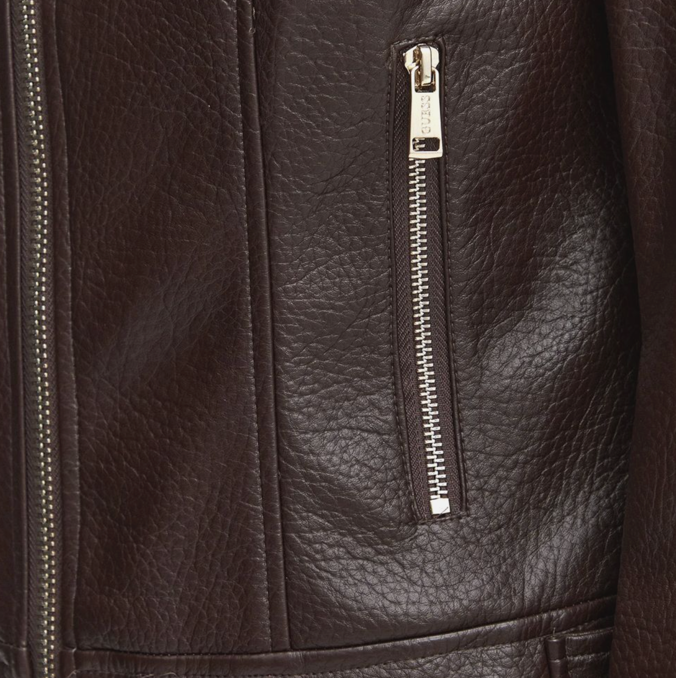 Γυναικείο Jacket Guess Marlene eco-leather καφέ - Image 7