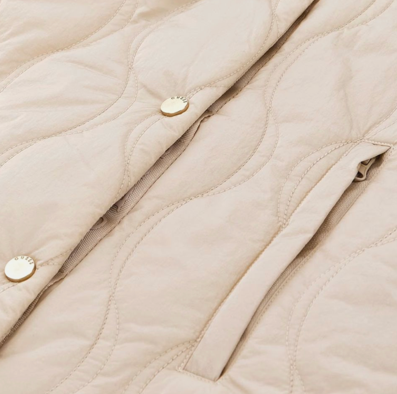 Γιλέκο Γυναικείο Guess Corinne Onion Quilted μπεζ - Image 4