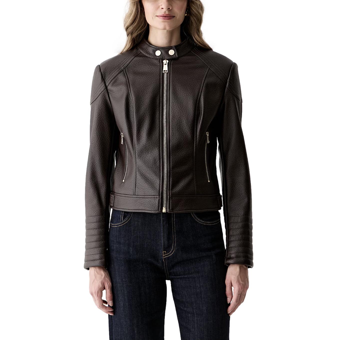Γυναικείο Jacket Guess Marlene eco-leather καφέ