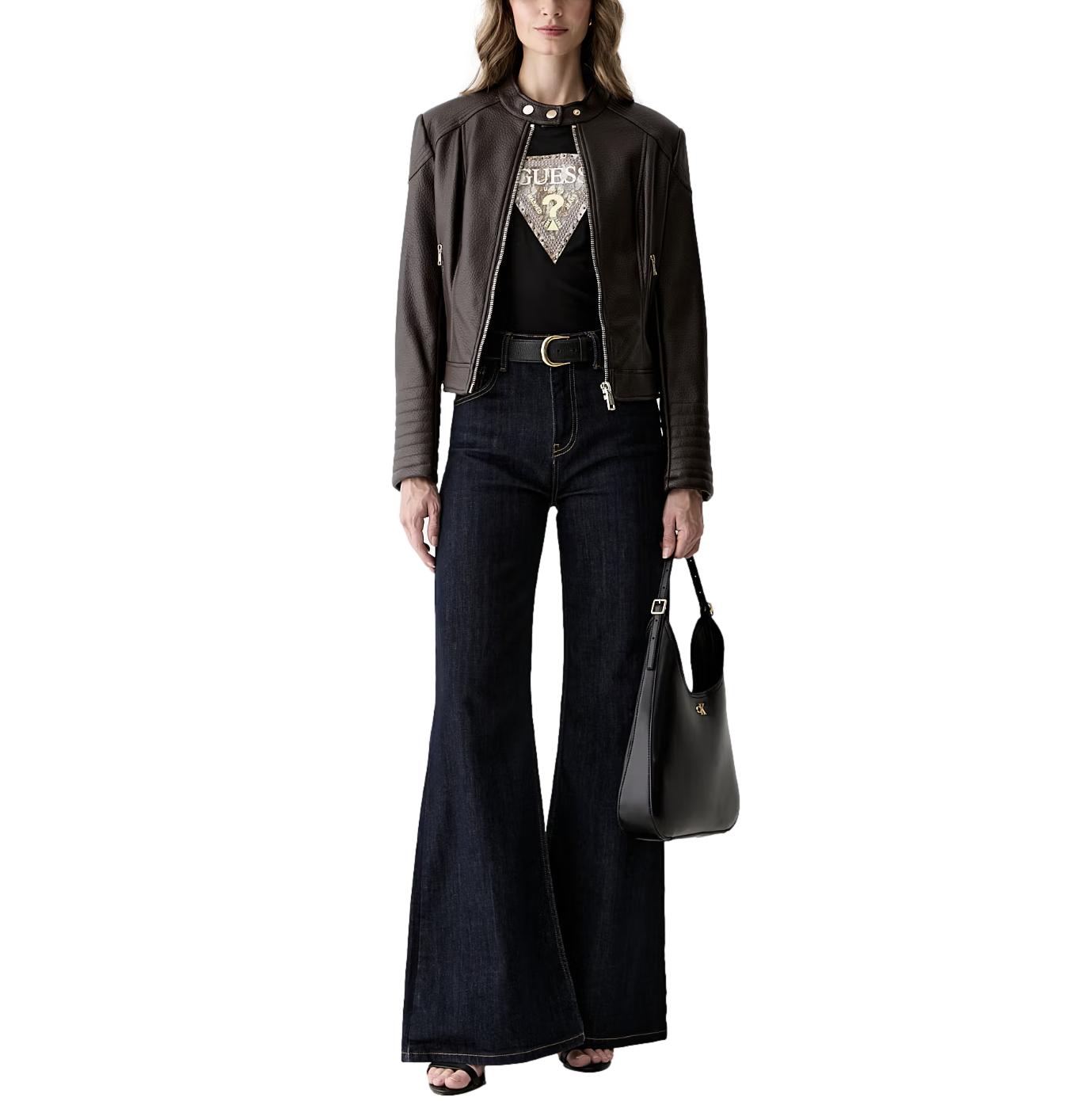 Γυναικείο Jacket Guess Marlene eco-leather καφέ - Image 3