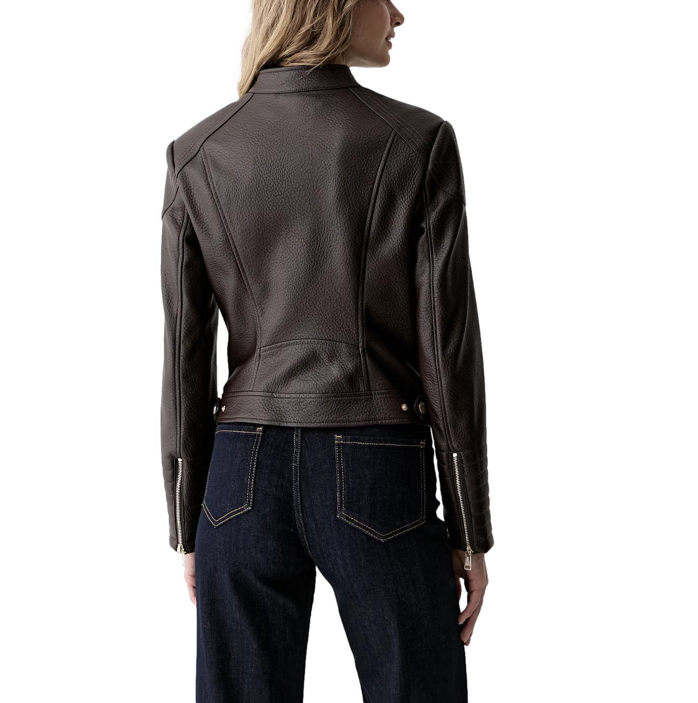 Γυναικείο Jacket Guess Marlene eco-leather καφέ - Image 4