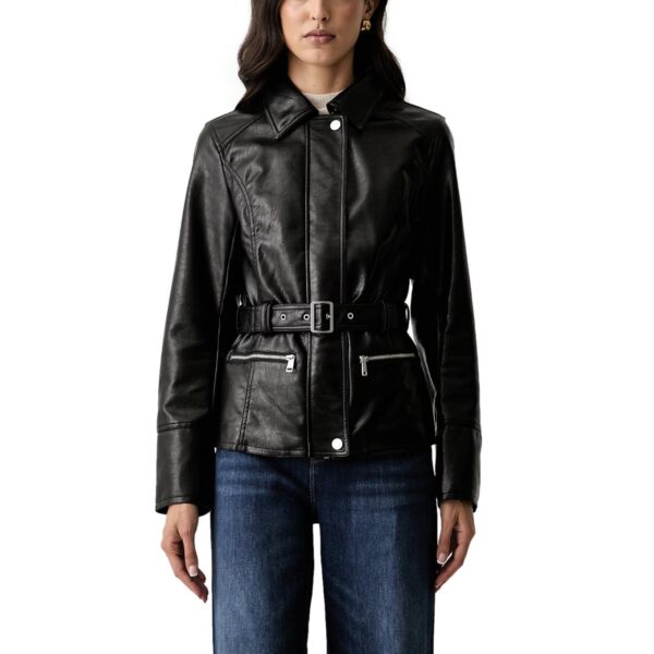 Γυναικείο Jacket Guess Jeanne eco-leather μαύρο