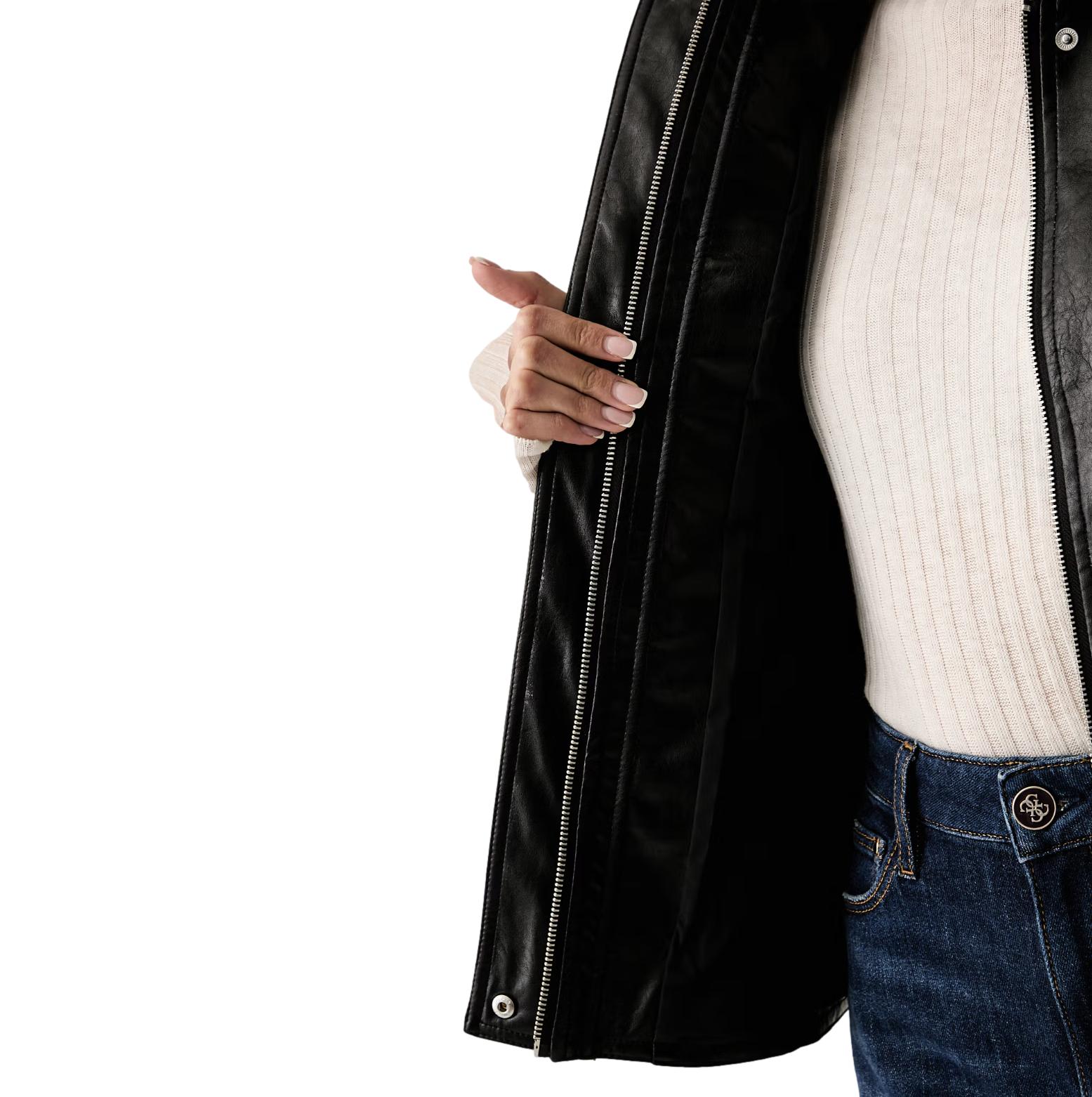 Γυναικείο Jacket Guess Jeanne eco-leather μαύρο - Image 6