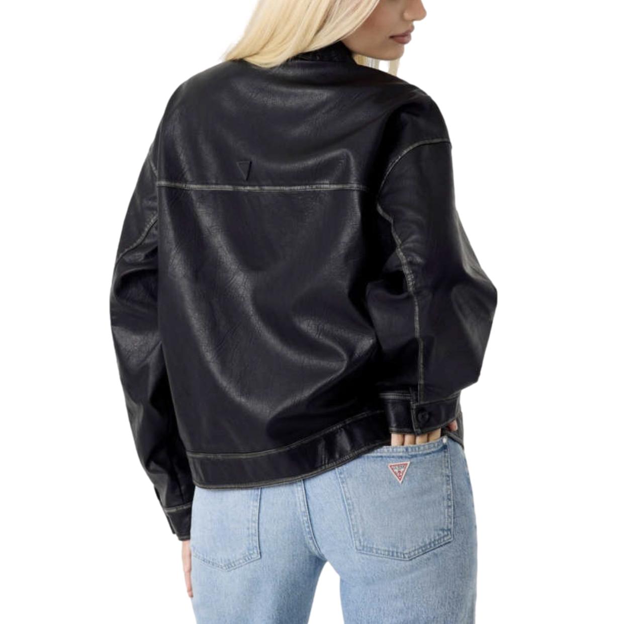 Γυναικείο Jacket Guess Denise Tokyo eco-leather μαύρο - Image 3