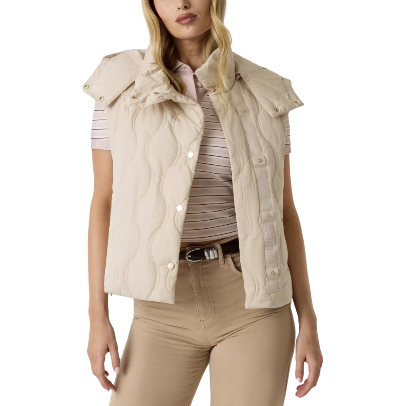 Γιλέκο Γυναικείο Guess Corinne Onion Quilted μπεζ